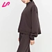 Dropped shoulder women's mock neck sweatshirt